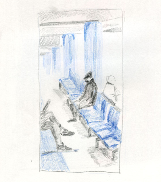sketch-people-waiting-stansted-airport