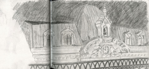 Early sketch view in Lisbon
