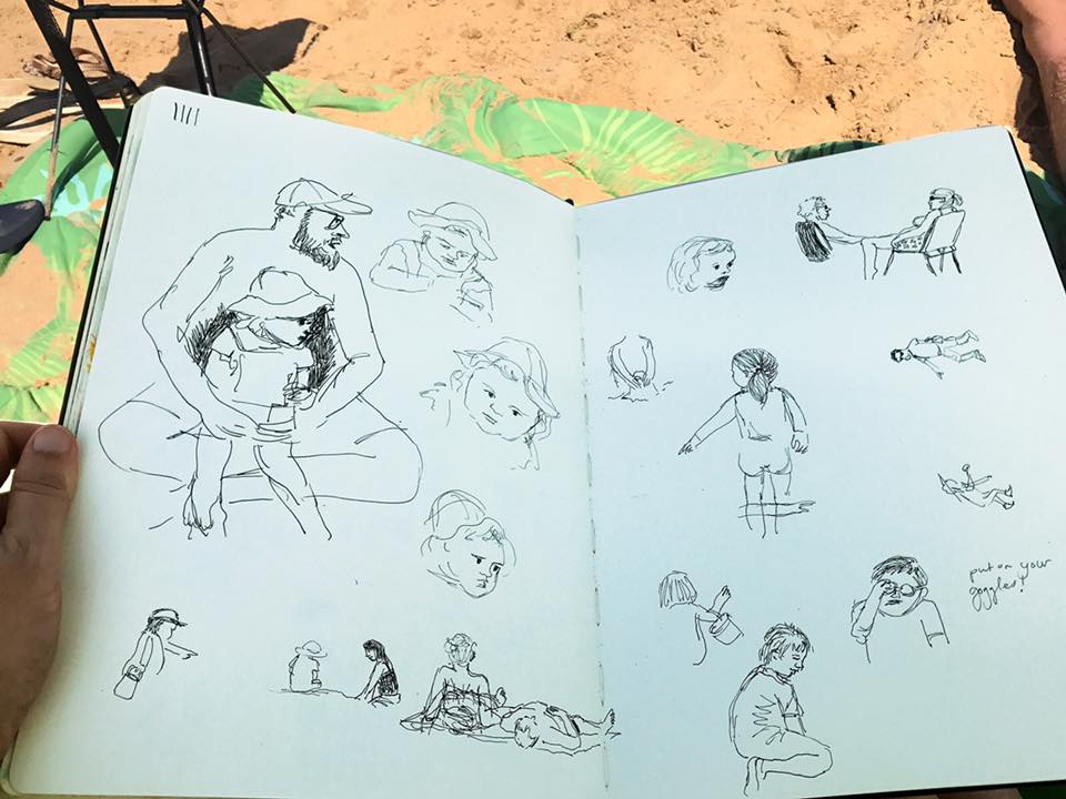 Beach sketches 1 by Ellen Vesters Illustrator