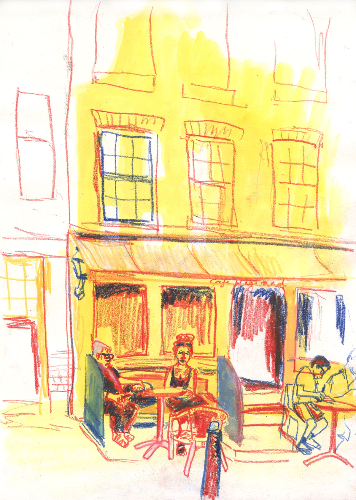 Illustration at Urban Sketchers Cafe Hegeraad Amsterdam by Ellen Vesters picture book illustrator
