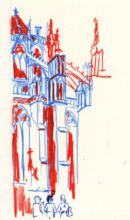 Illustration of Dom church Utrecht by Ellen Vesters picture book illustrator