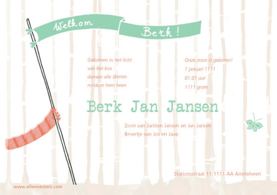 birth announcement card by ellen vesters illustrator and graphic designer